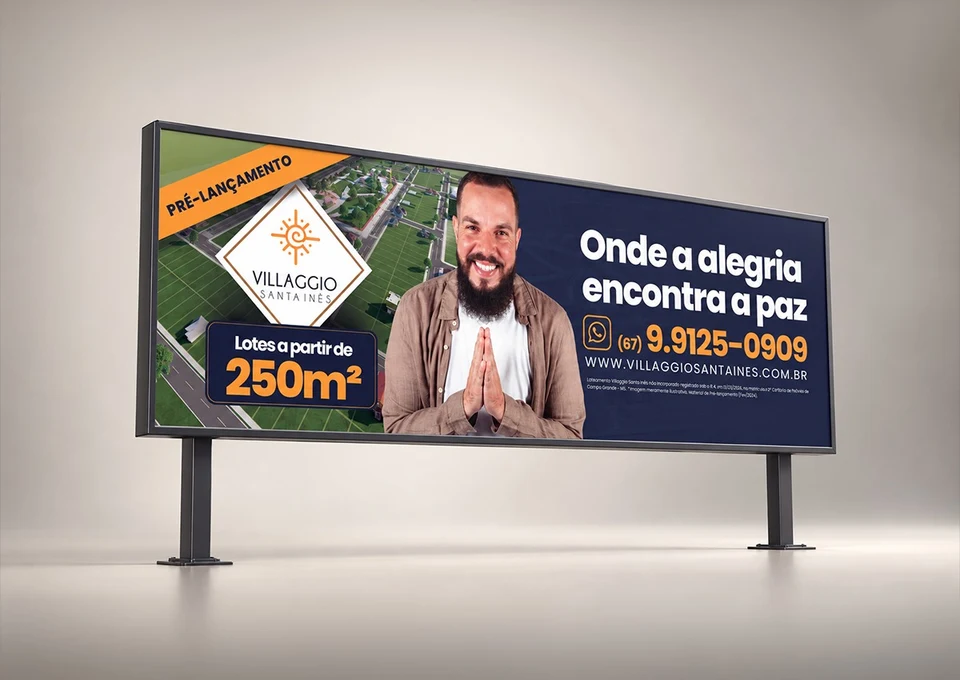 Outdoor da campanha de lançamento do Villaggio Santa Inês